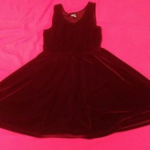 American Apparel girls burgundy "velvet" dress 6